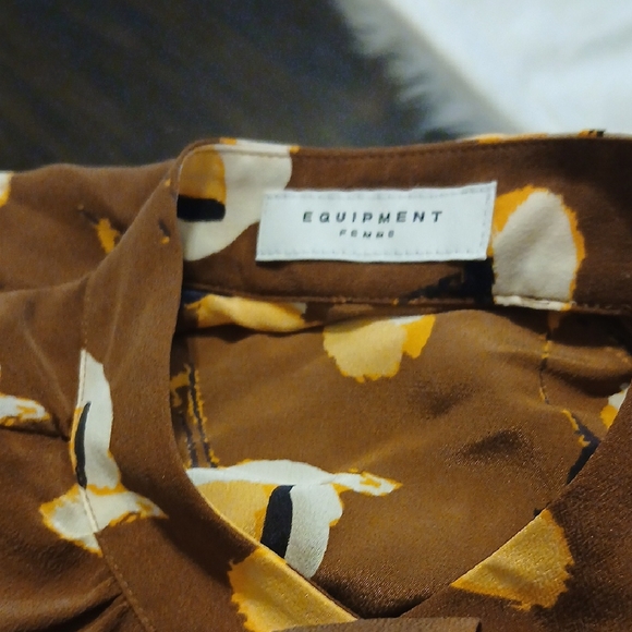 Equipment Floral Mini Dress in‎ Rust and Cream - Picture 8 of 11